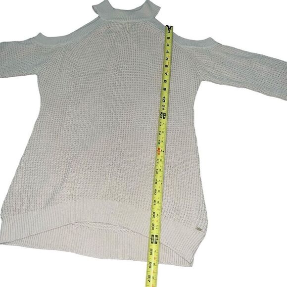 GUESS Cream Cold Shoulder Cut Out Knitted Sweater Size L - Picture 5 of 7